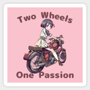 Anime girl biker Biker chick Biking Sticker